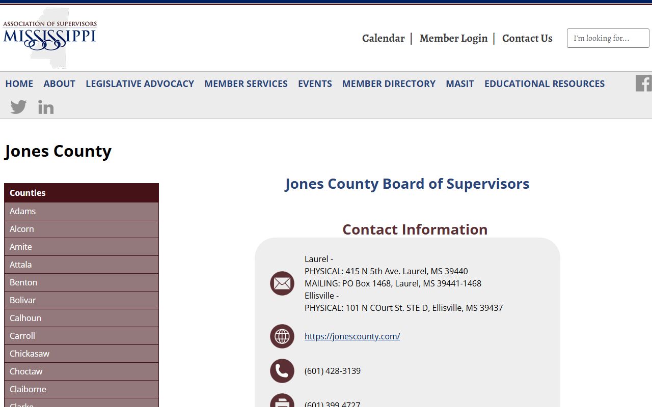 Jones County officials profile linked to Jones County court records
