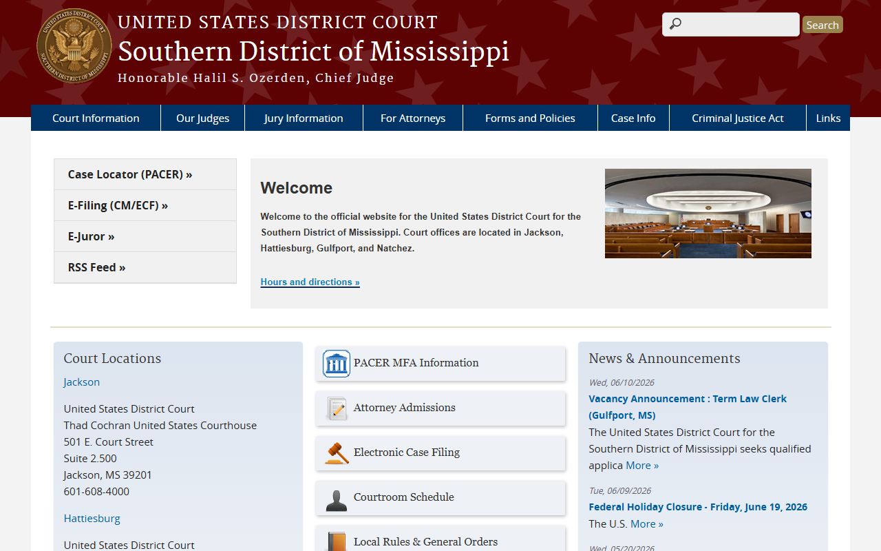 Jones County probate records context with U.S. District Court for the Southern District of Mississippi